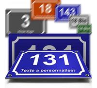 Plaque aluminium/polyethylene numéro rue décorative - pour maison, porte, et boite aux lettres - 2 lignes personnalisables