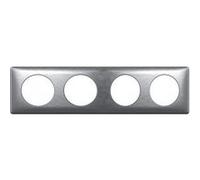 LEGRAND Plaque Céliane finition anodisée pour 4 postes - Aluminium