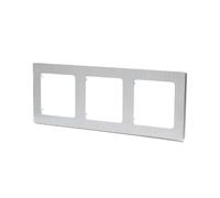 Plaque argentée en aluminium murale 1 voie encastrée ronde