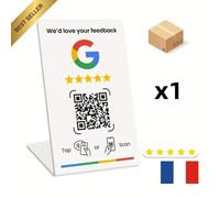 Plaque Avis Google | Panneau de Code NFC social Google Review- Fr restaurant bar