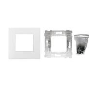 Plaque blanc simple mat + 1 support transparent