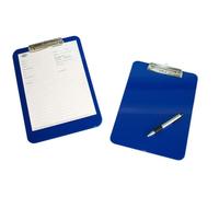 Plaque bleu porte note rigide avec pince