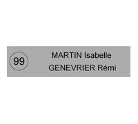 PLAQUE BOITE AUX LETTRES AVEC NUMERO - 100x25mm - Argent - 2 lignes