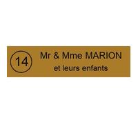 PLAQUE BOITE AUX LETTRES AVEC NUMERO - 100x25mm - Bronze - 2 lignes