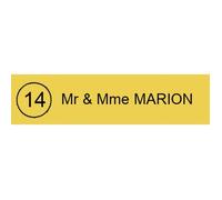 PLAQUE BOITE AUX LETTRES AVEC NUMERO - 100x25mm - Or - 1 ligne