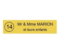 PLAQUE BOITE AUX LETTRES AVEC NUMERO - 100x25mm - Or - 2 lignes
