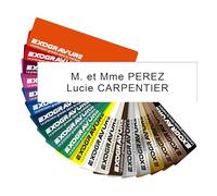Plaque Boîte aux Lettres Personnalisable - 10x2,5 cm - 1 à 3 Lignes - Nom sur Etiquette Gravée pour Maison Bureau Sonette - PVC Résistant Adhésif - Blanc/Noir