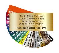 Plaque Boîte aux Lettres Personnalisable - 12x5 cm - 1 à 6 Lignes - Nom sur Etiquette Gravée pour Maison Bureau - PVC Résistant Adhésif - Or Brossé