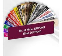 Plaque Boîte aux Lettres Personnalisable De 1 À 3 Lignes - Bordeaux | Nom Gravé - Adhésive PVC - 10 x 2,5 cm - Haute qualité - Fixation facile - Résistant UV - Intérieur/Extérieur
