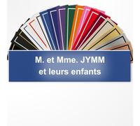 Plaque Boîte aux Lettres Personnalisée 1 à 3 Lignes Bleu/Blanc | Gravure laser, PVC anti-UV, 10x2,5 cm, 1 à 3 lignes, pose adhésive sans perçage, intérieur/extérieur, fabriqué en France
