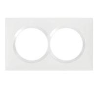 Plaque carrée Dooxie - 2 postes - Entraxe 57mm - Blanc blanc G