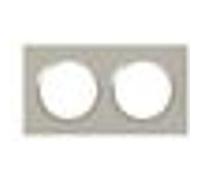 Plaque carrée dooxie 2 postes finition plume