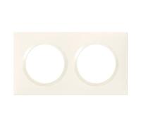 Plaque carrée dooxie 2 postes finition blanc