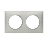 LEGRAND - Plaque dooxie Carrée - Plaque de Finition pour Prises et Interrupteurs dooxie - Fabriqué En France - 2 Postes - Aluminium Mat