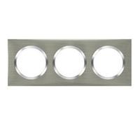 Legrand Plaque de finition Dooxie 3 postes carrée inox brossé