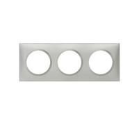 Plaque de finition 3 postes Dooxie aluminium Legrand