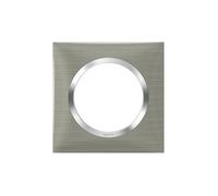 Plaque carrée monobloc Dooxie - 1 poste- Effet inox brossé