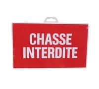 Plaque Chasse interdite - rouge/blanc - 330 x 200 mm