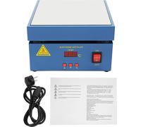 Plaque chauffante numérique - Plaque de préchauffage pour circuits imprimés - 800 W, 220 V - 20 × 20 cm - Écran LCD - Acier inoxydable - Soudure et réparation CMS - Bleu