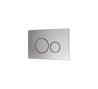 Plaque Commande Double WC Suspendu PAULA Boutons Ronds Inox Finition Chromée - BASS, Profondeur Ajustable, Extra Plat, Entretien Facile, Pour Bati-Support (172101BS)