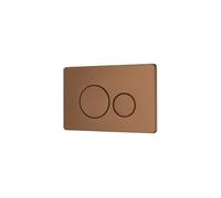 Plaque Commande Double WC Suspendu PAULA Boutons Ronds Inox Finition Cuivre Brossé - BASS, Profondeur Ajustable, Extra Plat, Entretien Facile, Pour Bati-Support (172101BS)