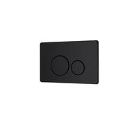 Plaque Commande Double WC Suspendu PAULA Boutons Ronds Inox Finition Noire Mat - BASS, Profondeur Ajustable, Extra Plat, Entretien Facile, Pour Bati-Support (172101BS)
