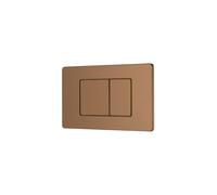 Plaque Commande Double WC Suspendu TARA Boutons Rectangles Inox Finition Cuivre Brossé - BASS, Profondeur Ajustable, Extra Plat, Entretien Facile, Pour Bati-Support (172101BS)