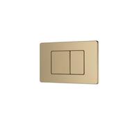 Plaque Commande Double WC Suspendu TARA Boutons Rectangles Inox Finition Or Brossé - BASS, Profondeur Ajustable, Extra Plat, Entretien Facile, Pour Bati-Support (172101BS)