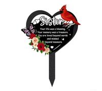 Plaque commémorative en métal imperméable en forme de cœur pour papa - 21,6 x 30 cm - Marqueur funéraire en fer noir avec texte d'hommage, décoration extérieure de pelouse de cimetière (sœur)