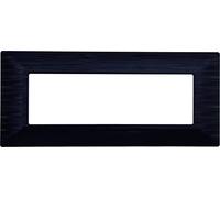 Plaque compatible avec Bticino Matix, plaques en plastique effet satiné, 1 pièce (6 places/modules, noir satiné)