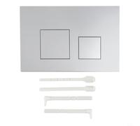Plaque d'actionnement de chasse d'eau double pour WC Geberit 01 10 20 21 30 50 60 UP300 avec boutons et cadre finition chromée Argenté