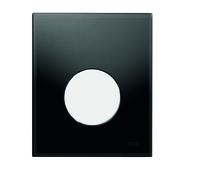 Plaque d'actionnement d'urinoir TECE Plaque d'actionnement d'urinoir TECEloop verre y compris cartouche, 9242654, Couleur: Verre Noir, Bouton Blanc