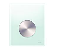 Plaque d'actionnement d'urinoir TECE Plaque d'actionnement d'urinoir TECEloop verre y compris cartouche, 9242661, Couleur: verre blanc, touche aspect inox brossé (anti-traces de doigts)