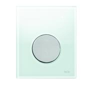Plaque d'actionnement d'urinoir TECE Plaque d'actionnement d'urinoir TECEloop verre y compris cartouche, 9242659, Couleur: Verre blanc, boutons chromés mats
