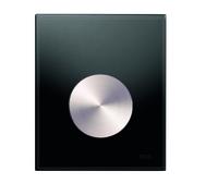 Plaque d'actionnement d'urinoir TECE Plaque d'actionnement d'urinoir TECEloop verre y compris cartouche, 9242663, Couleur: Verre noir, touche aspect inox brossé (anti-traces de doigts)