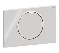 Plaque d'actionnement Geberit Sigma 10 Round 115758KH5, plaque/bouton brillant, anneau mat, plastique, pour chasse d'eau, arrêt et chasse d'eau