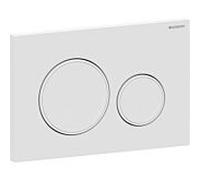 Plaque d'actionnement ronde Geberit Sigma 20 115882011 Plaque/bouton blanc mat, anneau blanc , pour double chasse