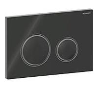 Plaque d'actionnement ronde Sigma 50 115651SJ1 Geberit plaque/bouton noir, anneau chromé noir, pour chasse d'eau 2 mégawatts