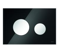 Plaque d'actionnement TECE WC Verre TECEloop pour la technologie à double quantité, 9240654, Couleur: Verre Noir, Bouton Blanc