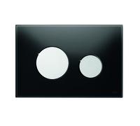 Tece Bouton de chasse d'eau TECEloop 9240656, verre noir, boutons chromés brillants