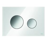 Plaque d'actionnement TECE WC Verre TECEloop pour la technologie à double quantité, 9240660, Couleur: Verre blanc, boutons chromés brillants