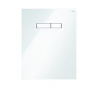 Tece – Bouton de chasse d'eau TECElux 9650000 – verre blanc, commande manuelle pour WC