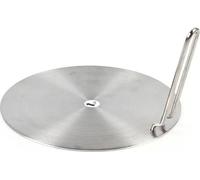 Plaque d'adaptation universelle pour cuisinière à induction - Diffuseur de chaleur 24 cm - Acier inoxydable - Poignée amovible - Argent