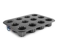 Ibili - Moule à cannelés Moka - 12 cavités - tôle d'acier - sans PFAS - Noir