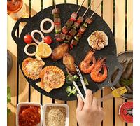 Plaque de barbecue portable, convient pour le camping et les pique-niques en plein air - Plaque électrique en fonte sans fumée, plaque de gril électrique coréenne, compatible avec les plaques à induct