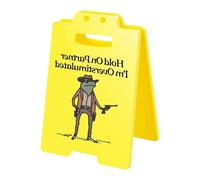 Plaque de bureau amusante pour bureau, collègues, décoration en plastique avec inscription humoristique comme accroche-regard (jaune, 10 x 6,8 cm)