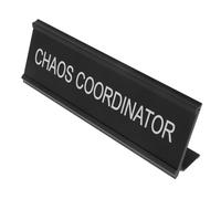 Plaque de Bureau L en Aluminium pour Médiateur, Affichage Professionnel | Texte Lisible, Design Minimaliste Noir et Élégant, pour Espace de Travail à Domicile, Comptoir ou Table de Manager