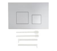 Plaque de chasse d'eau chromée double pour réservoirs Geberit Sigma01 Sigma10 Sigma20 Sigma21 Sigma30 Sigma50 Sigma60 et UP300 (argent)