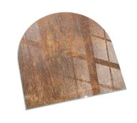 Plaque de Cheminée 100x100 cm Plaque de Protection Contre Les Étincelles pour Poêle Résistant à la ChaleurDemi-Ronde Protecteur de Sol Imprimé Élégant - Texture Rouille sur métal