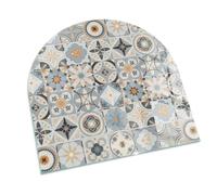 Plaque de Cheminée 100x100 cm Protecteur de Sol pour Poêle Résistant à la ChaleurPlaque de Protection Contre Les Étincelles Imprimé Élégant Demi-Ronde - Motifs de mosaïque dans Les Carreaux